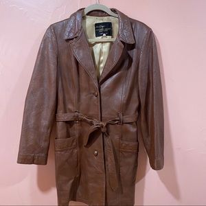 Brown leather jacket